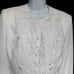Studio I White Blazer with Embroidered Details, Covered Buttons Size 10