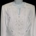 Studio I White Blazer with Embroidered Details, Covered Buttons Size 10