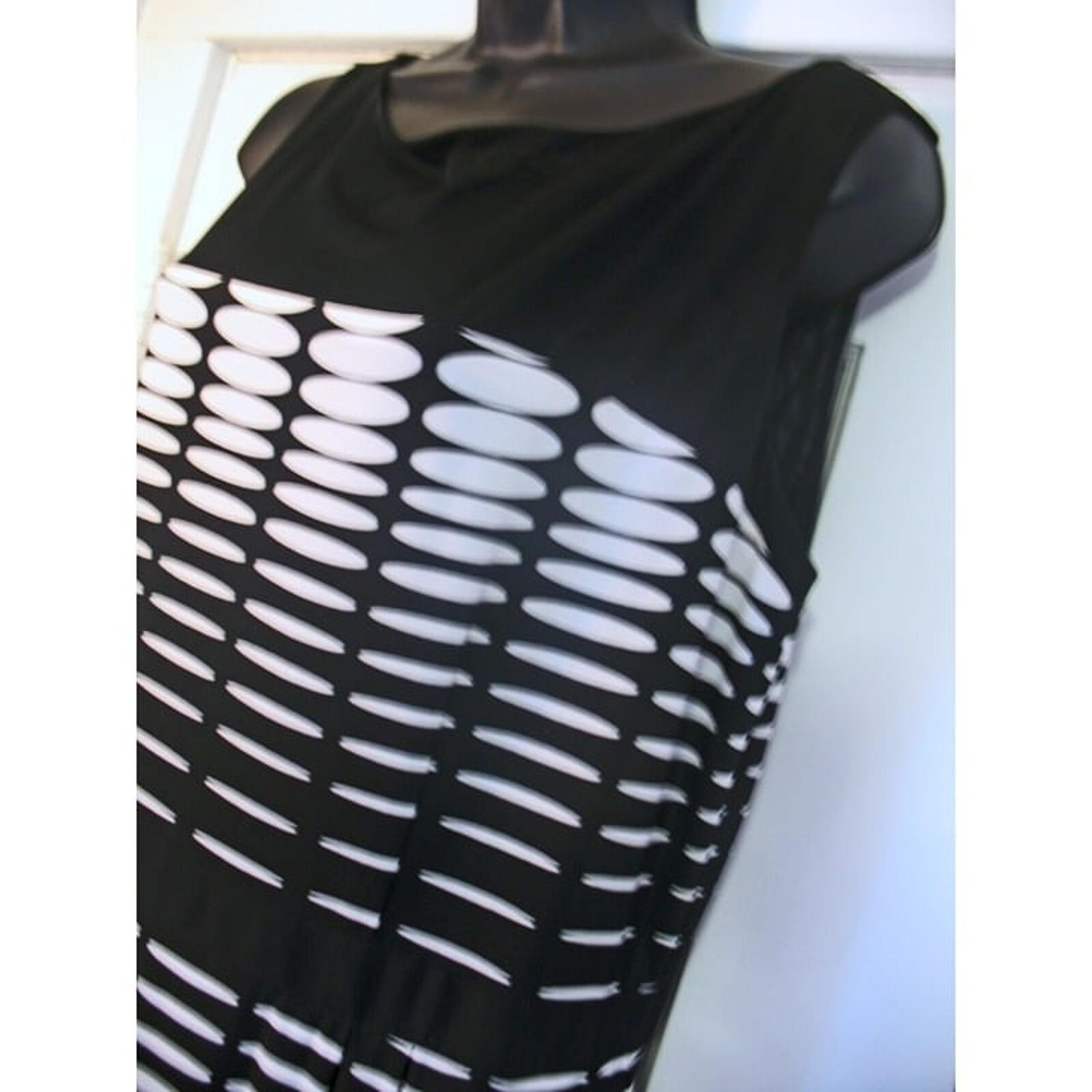 Roz&Ali Women's  Dress  Pullover Stretch  White Black Striped Knee Length Sz 16
