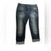 Miss Me Dark Wash Denim Cropped Jeans Embellished Size 25 inseam 23