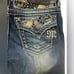 Miss Me Dark Wash Denim Cropped Jeans Embellished Size 25 inseam 23