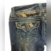 Miss Me Dark Wash Denim Cropped Jeans Embellished Size 25 inseam 23