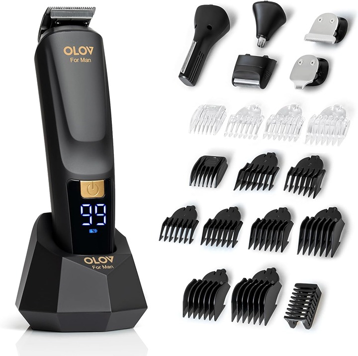USB Rechargeable All-in-One Beard Trimmer, Hair Clipper, Electric Razor 21 Pc
