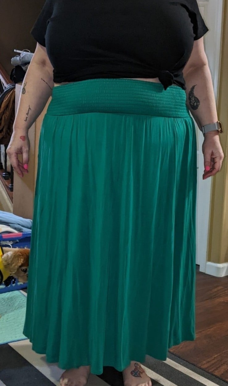 Torrid Green Midi Skirt - Size 3