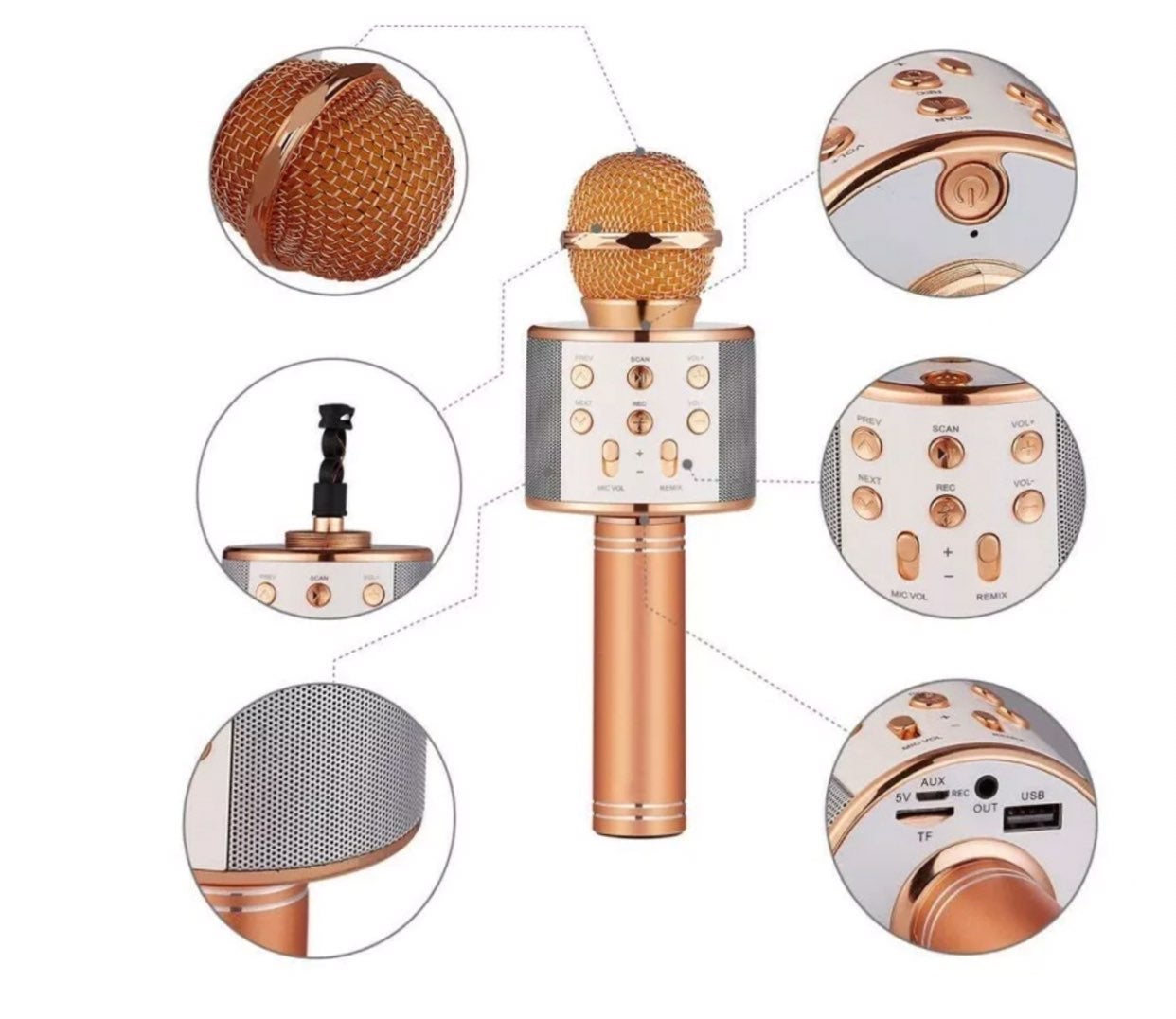 USB wireless microphone bluetooth - detail