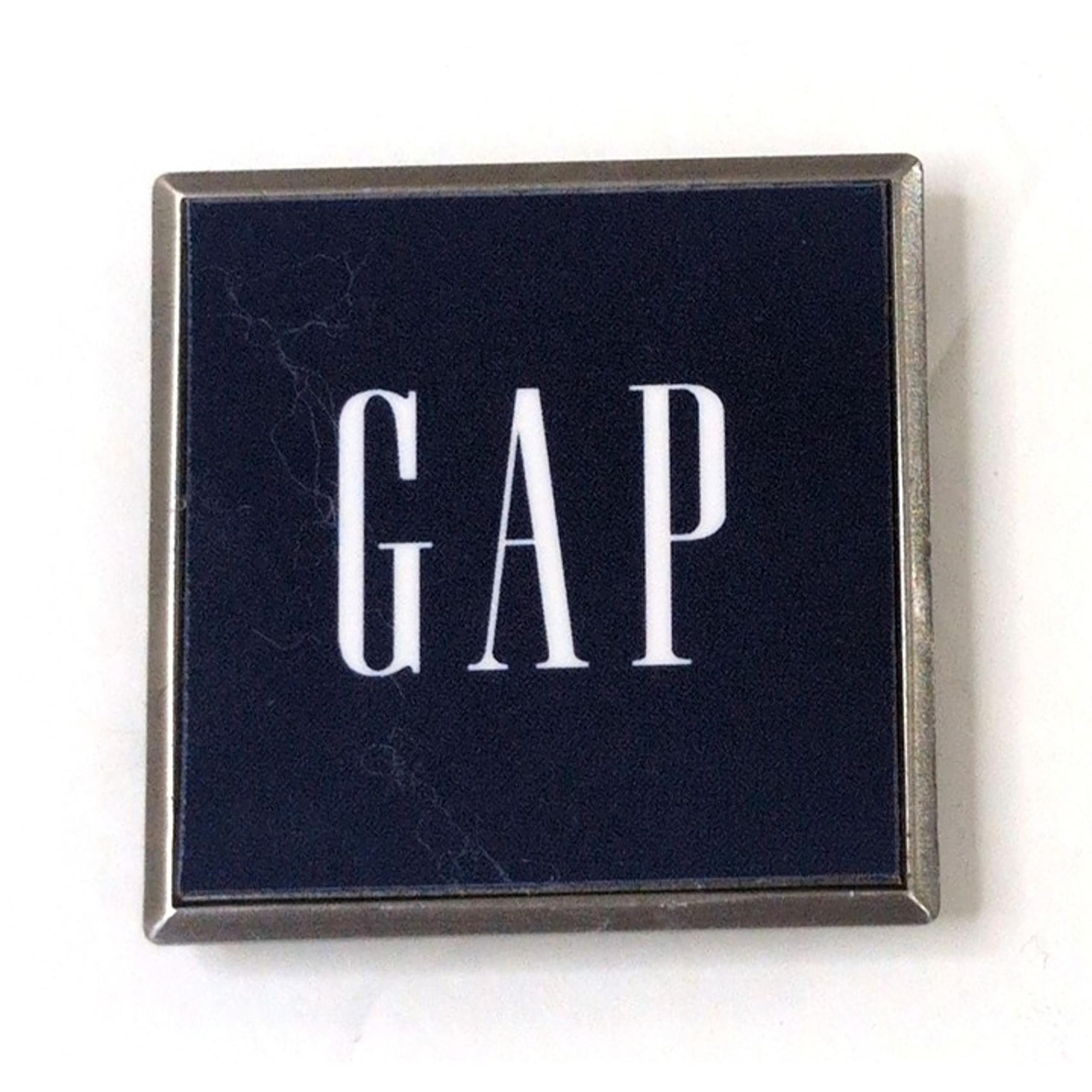 Vintage Gap Logo Magnetic Pin Badge Employee 90's Square 1.5 Inch Collectible