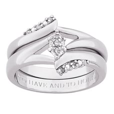 2 Piece Wedding Ring Set Size 7