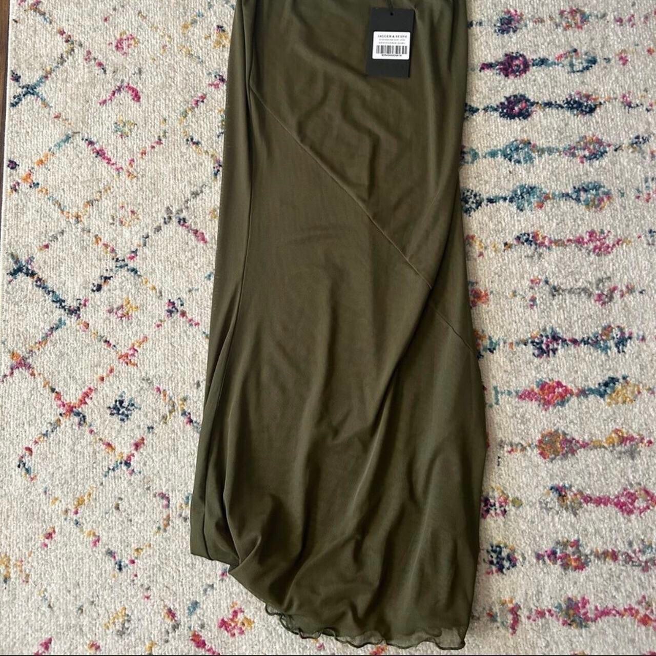 Jäger And Stone Olive Khaki Mesh Maxi Skirt
