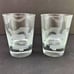 (2) Bailey's Irish Cream Bubble Base Etched Frosted Swirls Lowball Glasses
