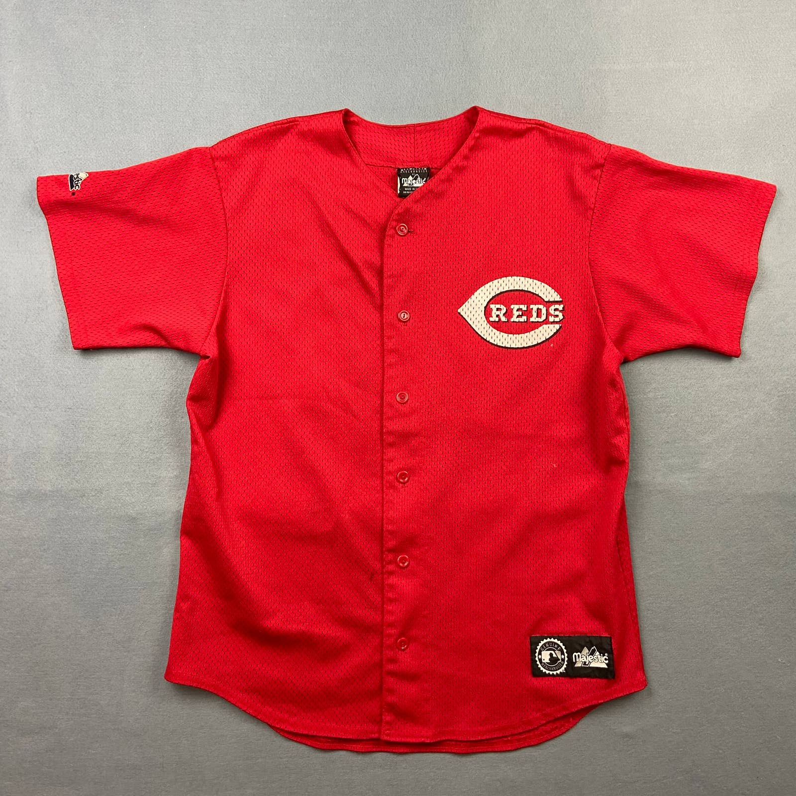 Cincinnati Reds Ken Griffey Jr #30 Vintage Majestic Mesh Baseball Jersey USA M