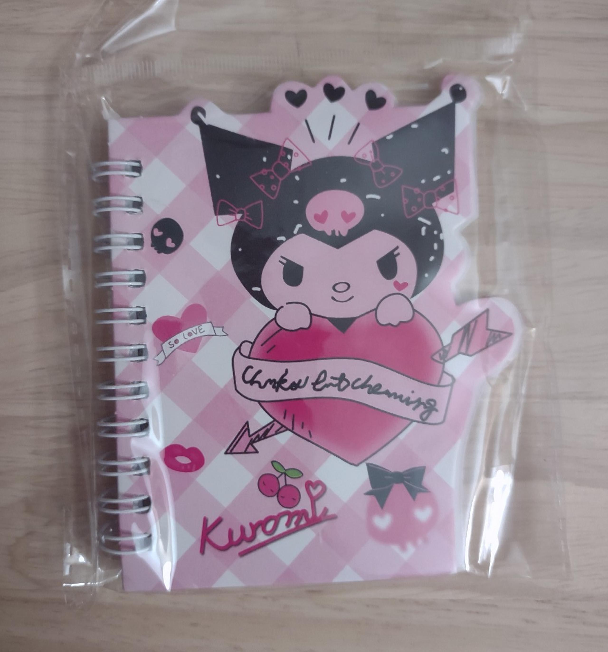 Kuromi Sanrio Pink Gothic Art Mini Sketchbook Diary Spiral Ruled Journal