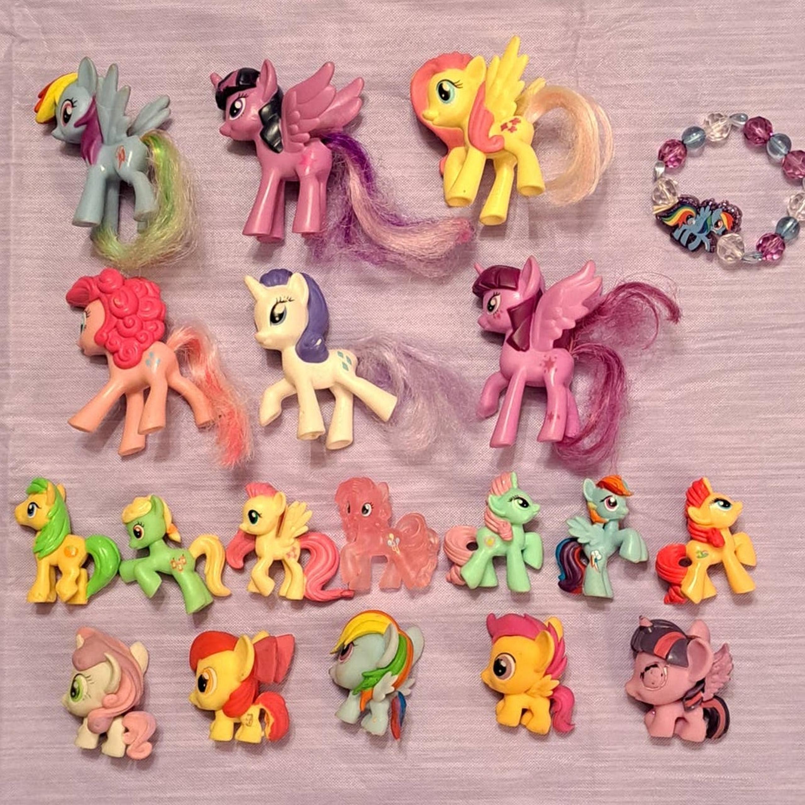(19) Piece My Little Pony Figures Mini Figures Mashems & Bracelet Lot