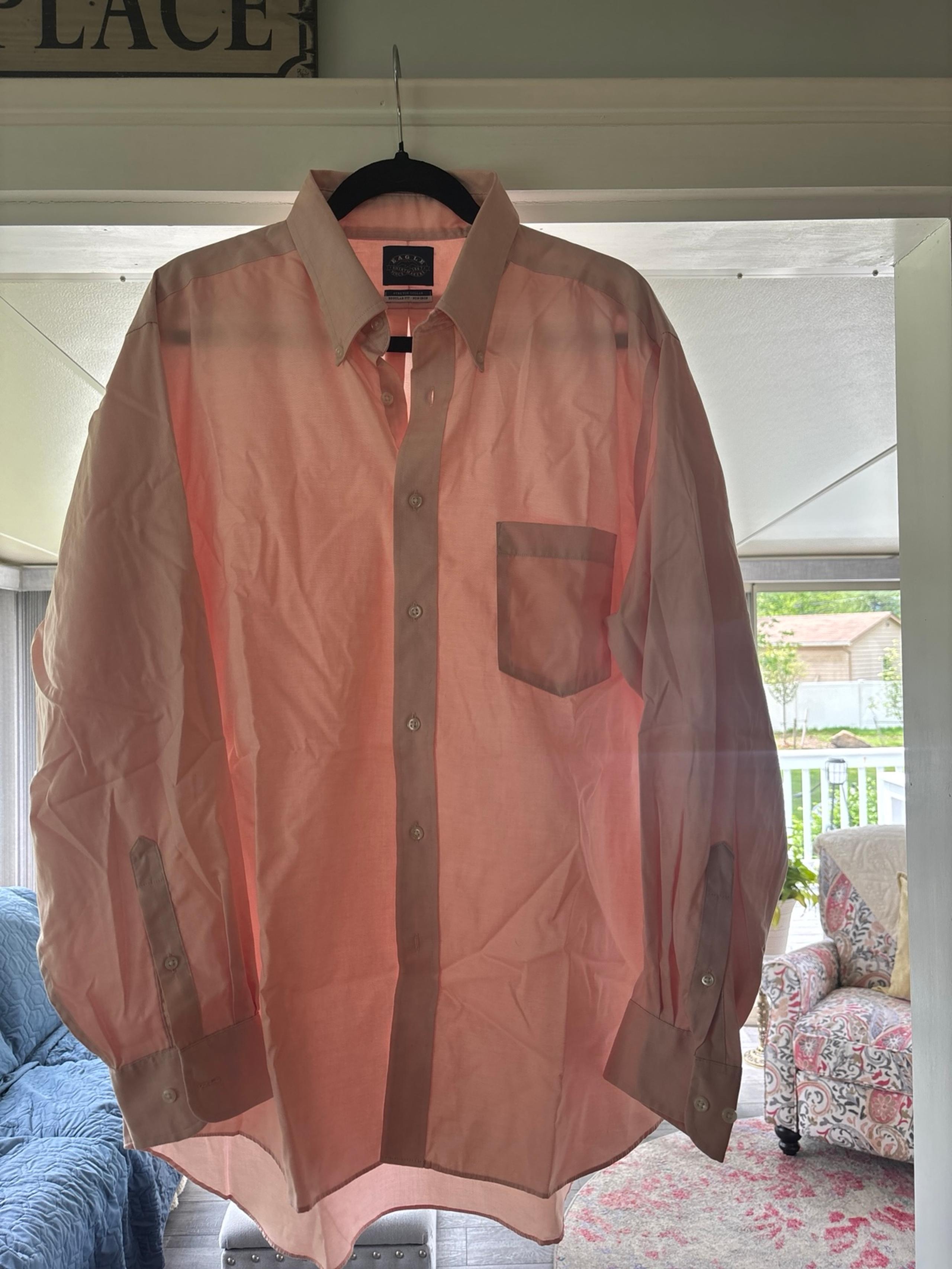 Eagle Mens Dress Shirt pink size xl 17 1/2 34/35