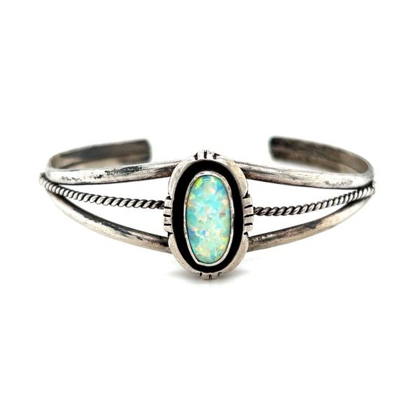 Petite Opal Sterling Silver Cuff
