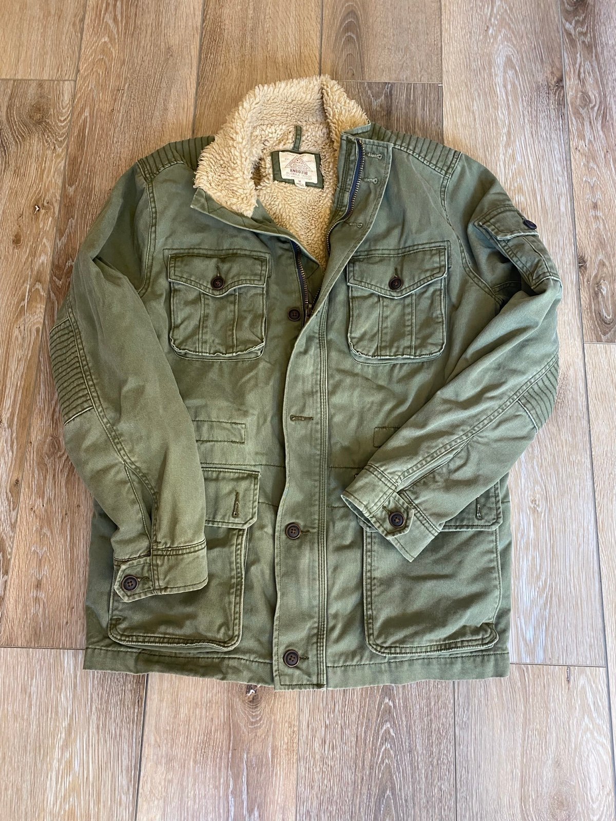 Lucky Brand Men’s Med Army Green Sherpa Lined Utility Heavyweight Jacket RN80318