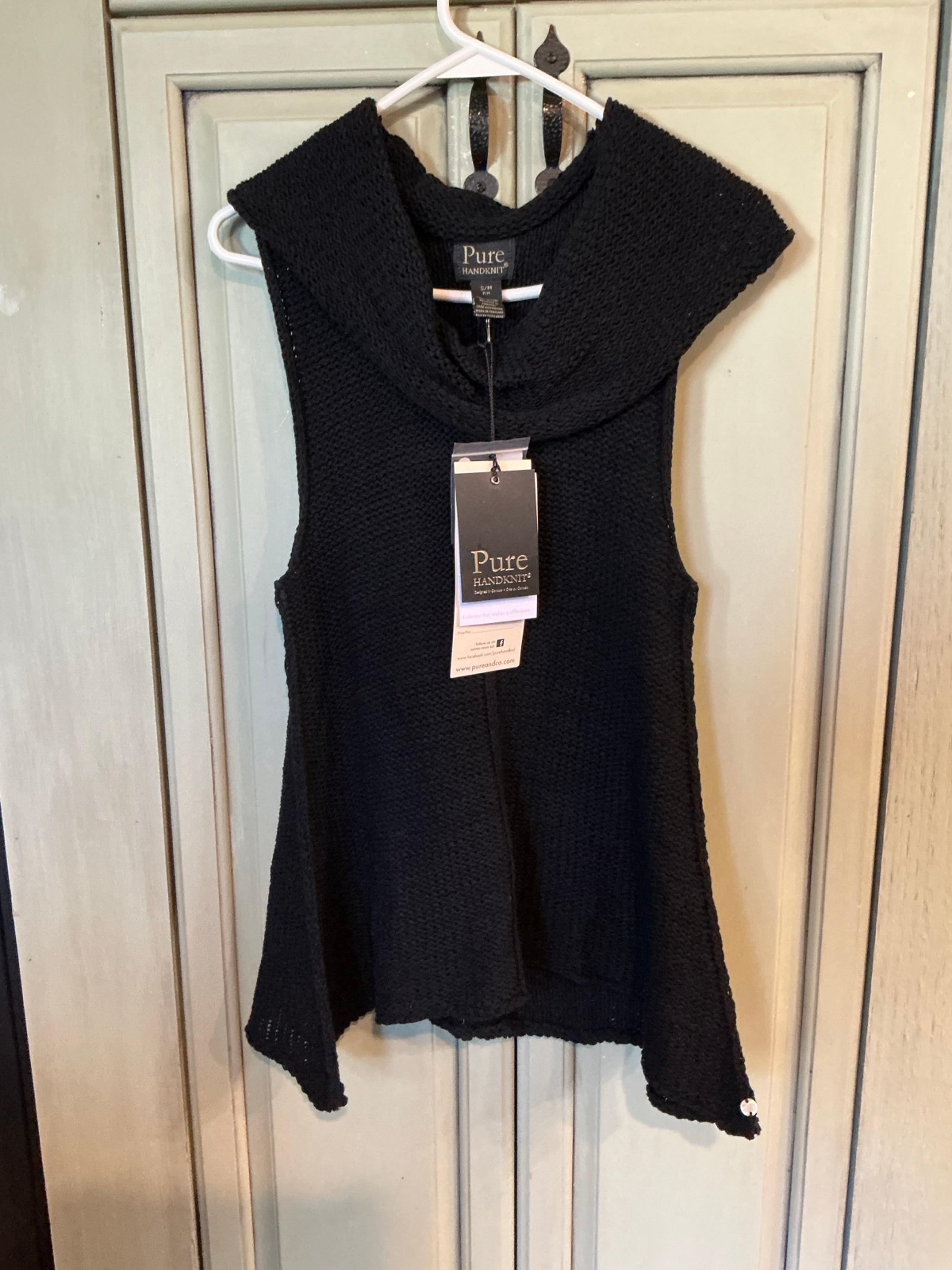 NWT Pure Handknit Paris Sleeveless Fair Trade Turtleneck S/M