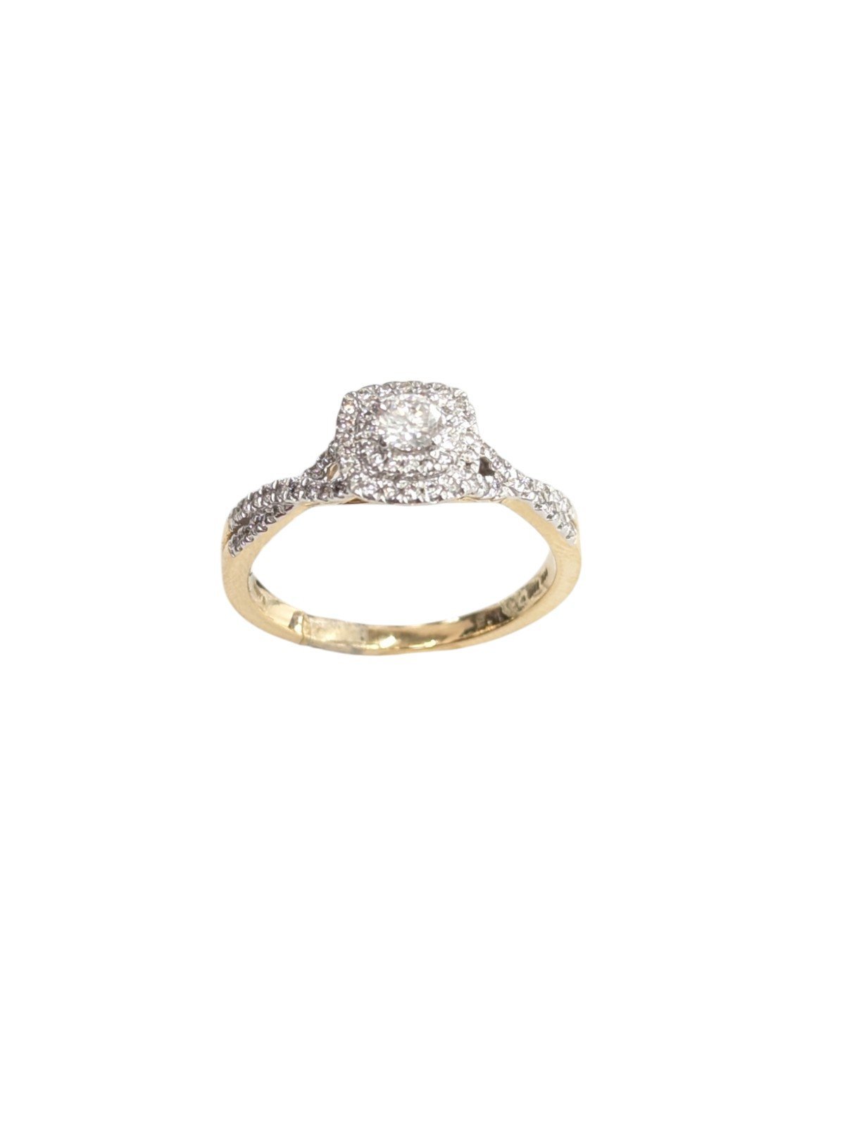 Real Diamond 14kt Yellow Gold Ring For Women