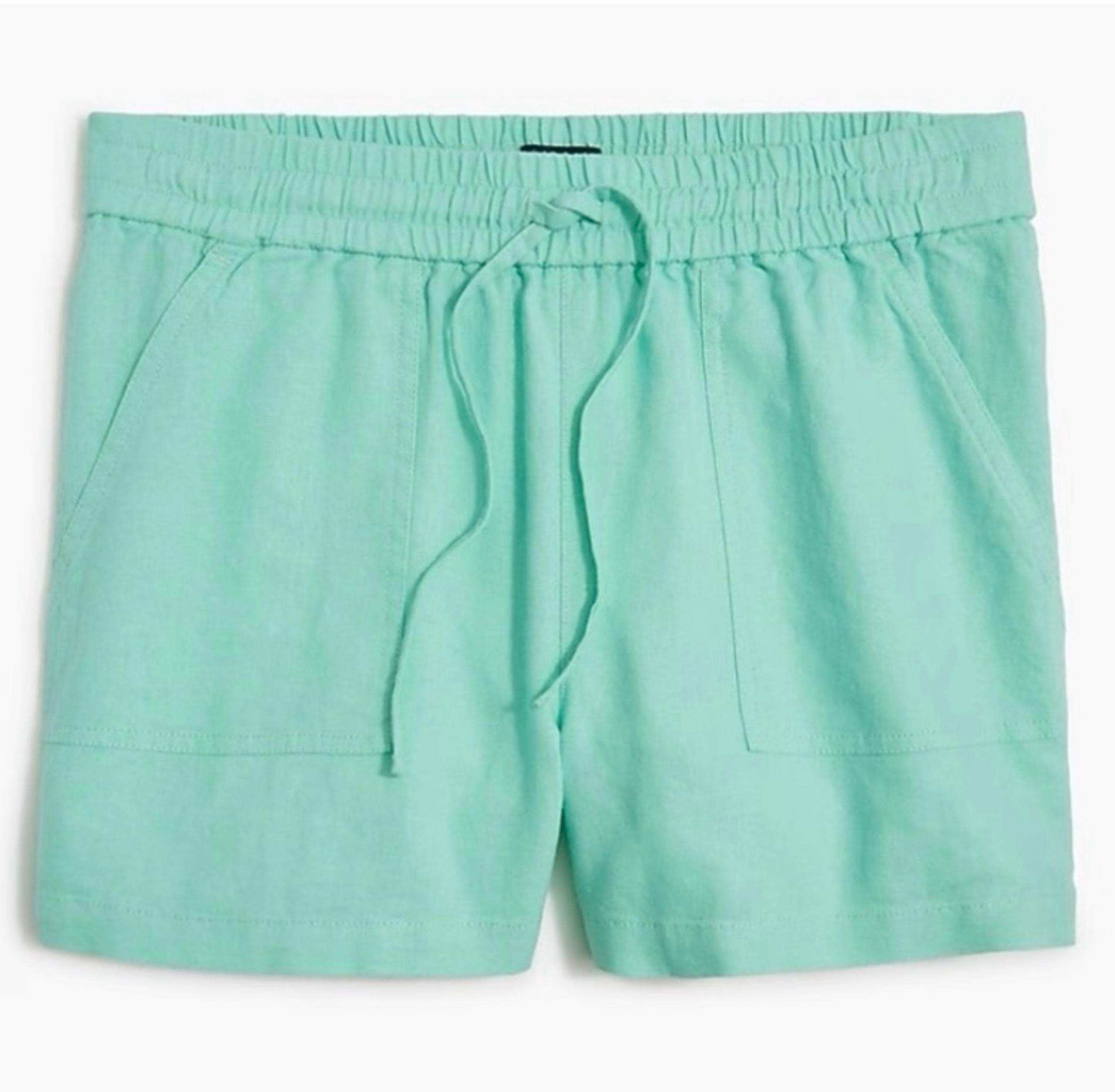NWT J. Crew Linen Drawstring Pull On Shorts, Coastal Preppy J.Crew Factory 2X