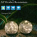 Garden Solar Lights Decorative, 2 Pack Cracked Glass Solar Ball Lights Outdoor