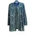 Misook M Heritage Fit Open Front Green Black Cardigan Sweater Jacket