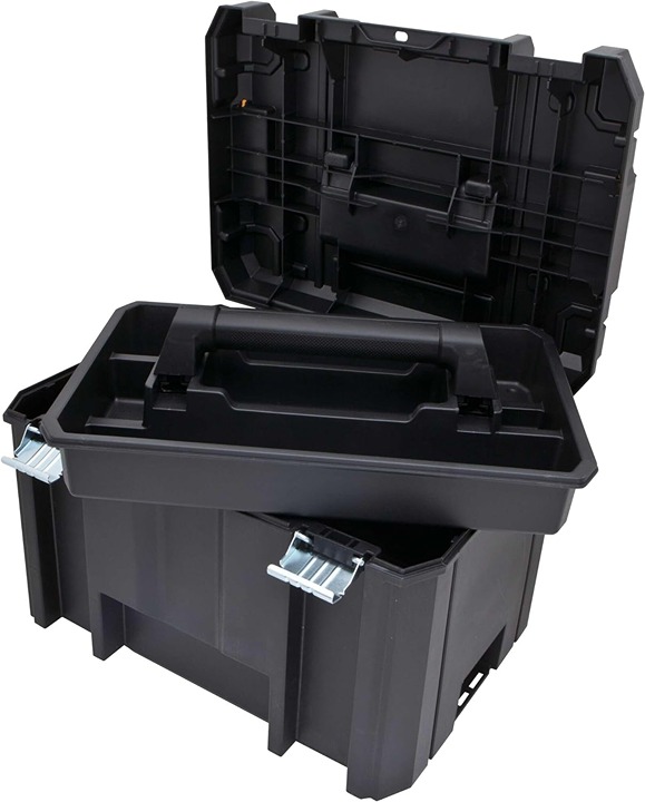 The black portable toolbox has a large capacity-ffas4a6