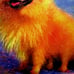 Hand Textured Canvas Print of Oil Painting POMERANIANS in Rebecca Wang Style