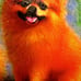 Hand Textured Canvas Print of Oil Painting POMERANIANS in Rebecca Wang Style