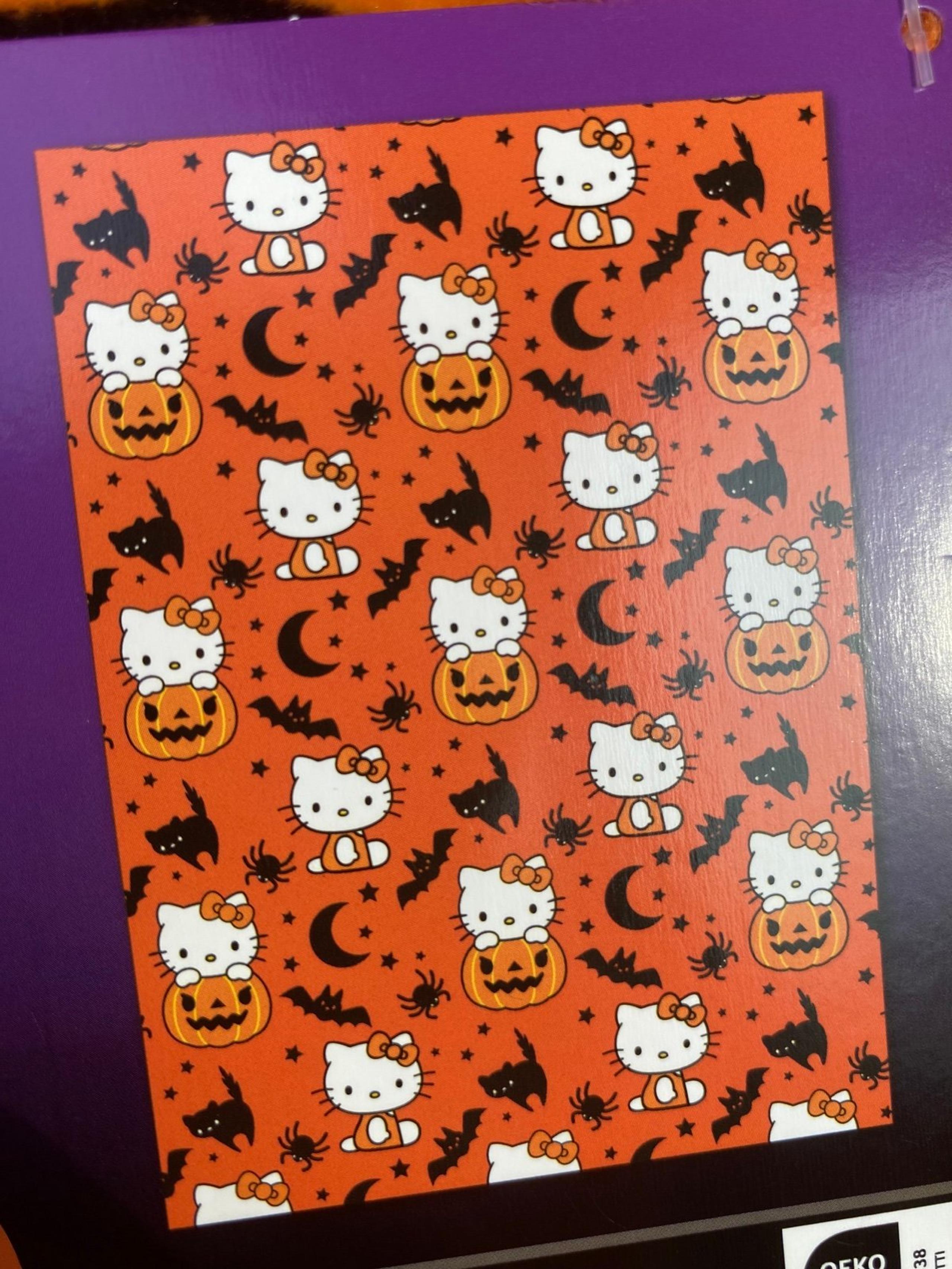 PRICE FIRM 90x60 HK Halloween bats spiders and cats blanket hello kitty