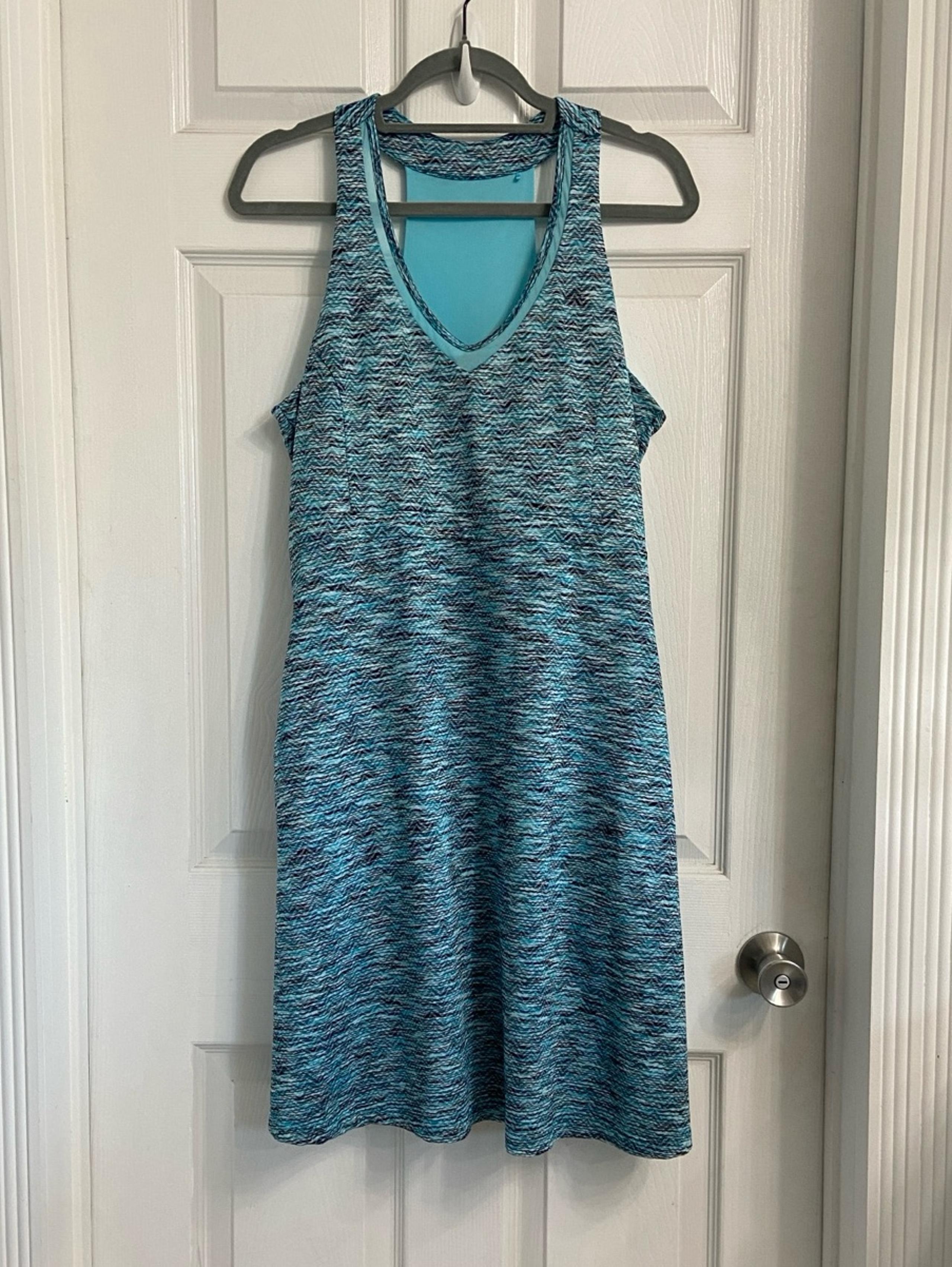 MPG Blue Patterned Women's Dress Size XL Pull On Sleeveless
