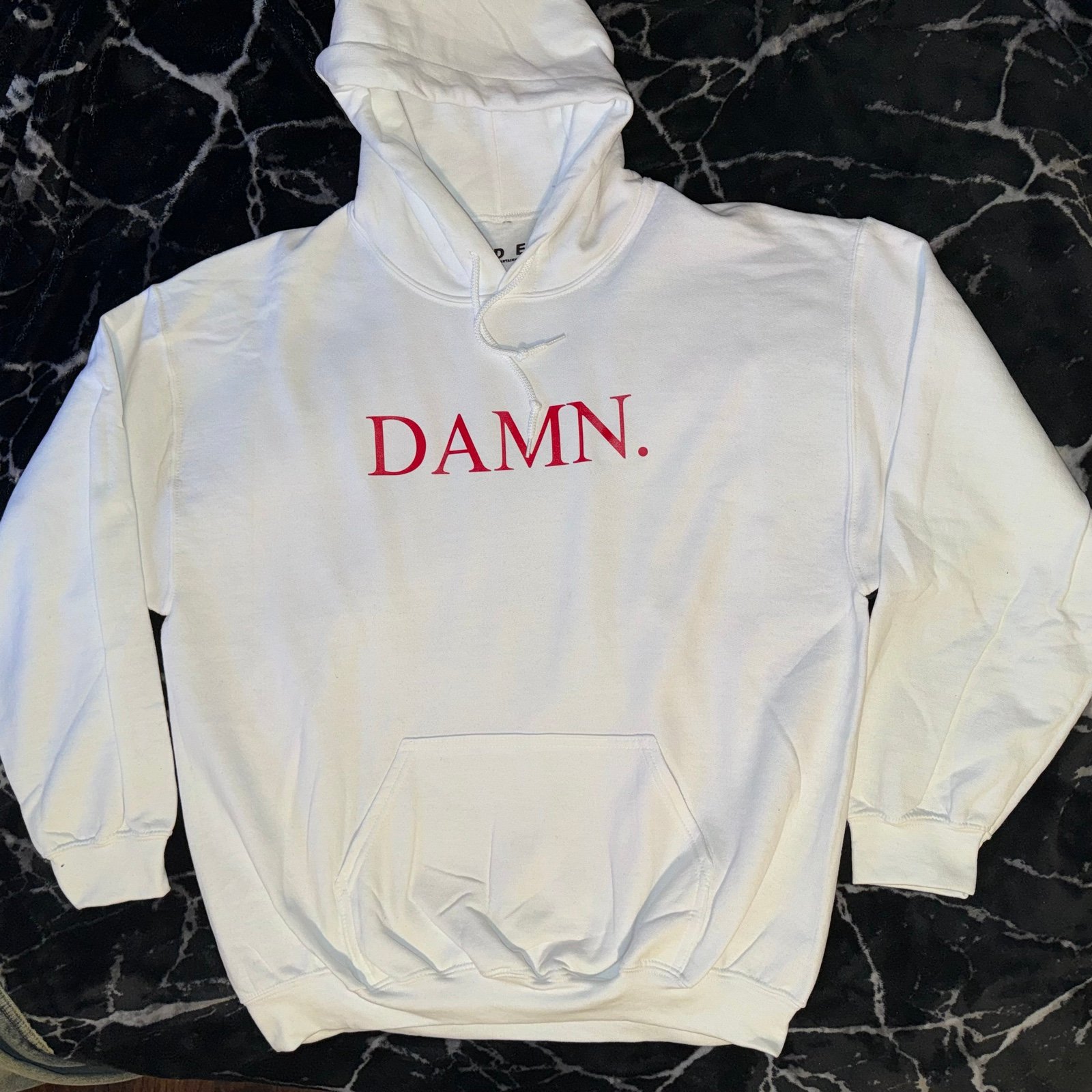 Men’s size 2XL Kendrick Lamar Damn Hoodie white tee merch tour sweatshirt tde