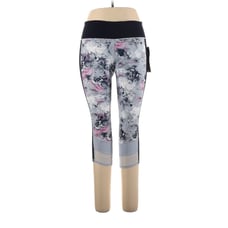 LULULEMON ATHLETICA White Deep Navy Blue If You Are Lucky Crop Leggings - US 12