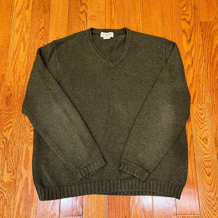 Vintage J Crew 90's Cotton Knit Sweater Men’s Size Large Green Oarsman