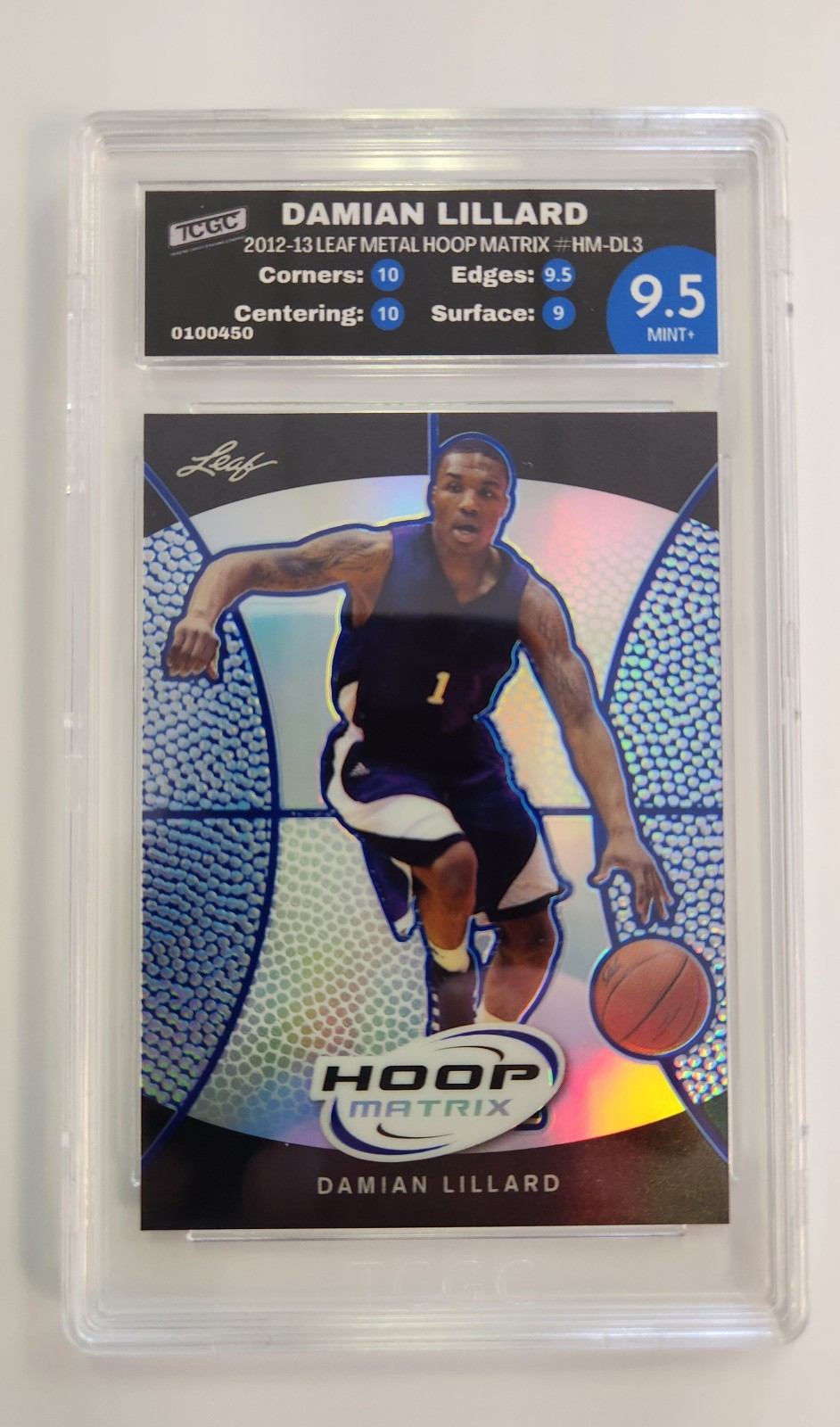 2012-13 Damian Lillard Leaf Hoop Matrix Blue Rookie #HM-DL3 TCGC 9.5
