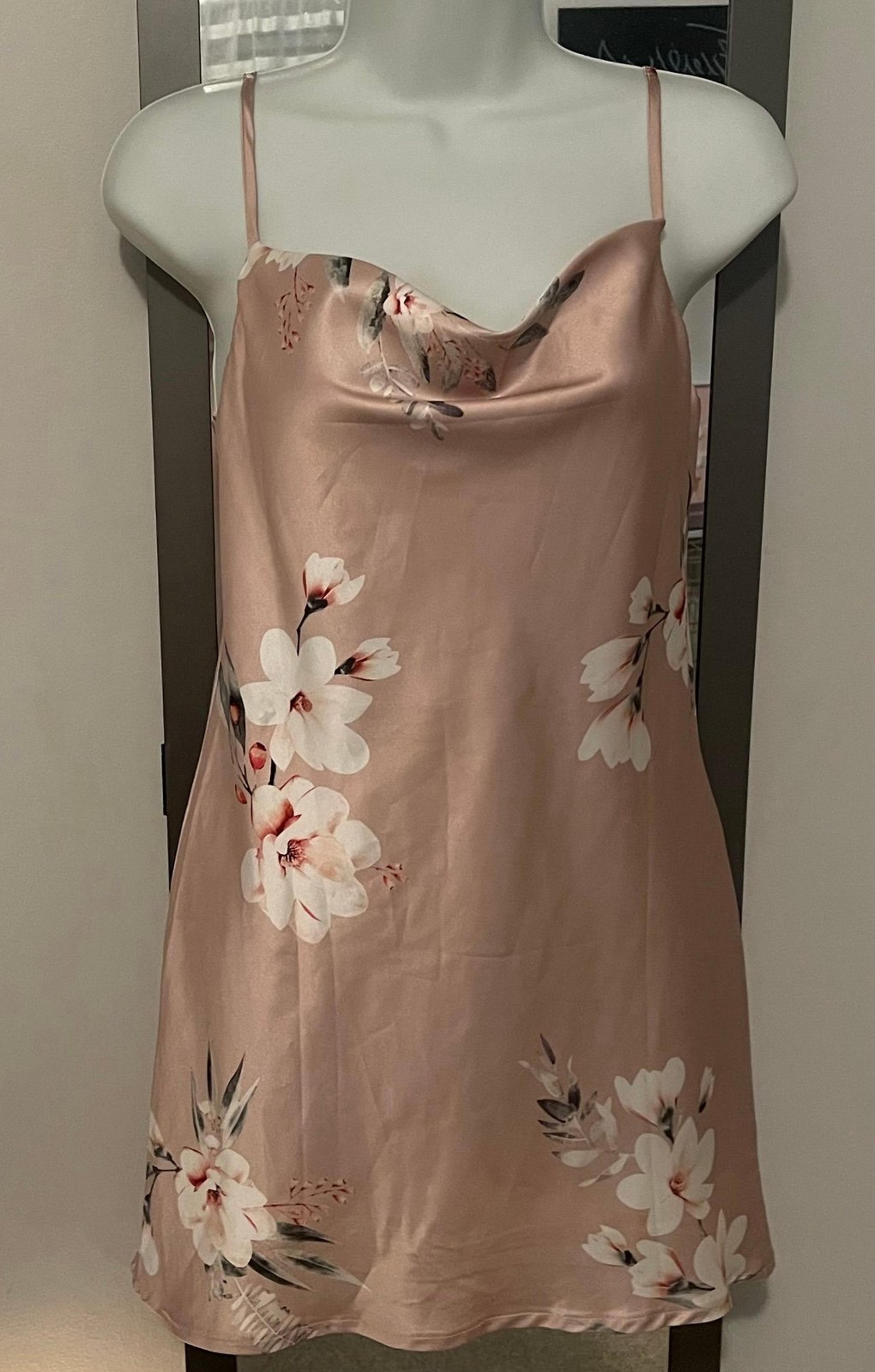 oh polly satin floral slip dress