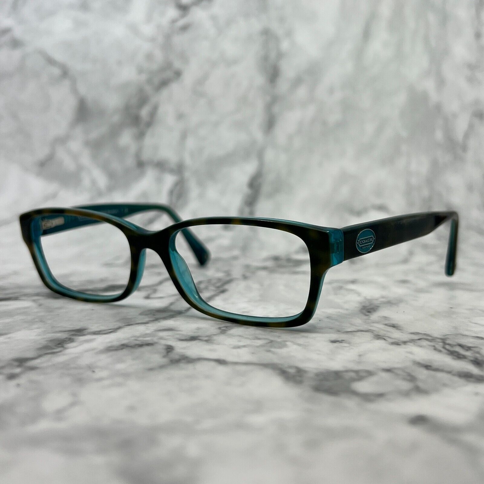 Coach Eyeglasses HC6040 (Brooklyn) 5116 Dark Tortoise Teal Frame 50-16-135