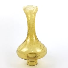 Yellow Air Bubbled Art Glass Lamp Shade Curvy Bottom Yellow Light Shade