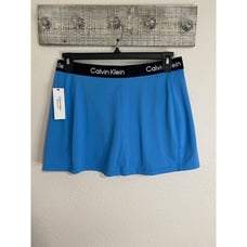 Calvin Klein Performance Women Black Logo Skort Size Large Blue Golf Tennis Skir