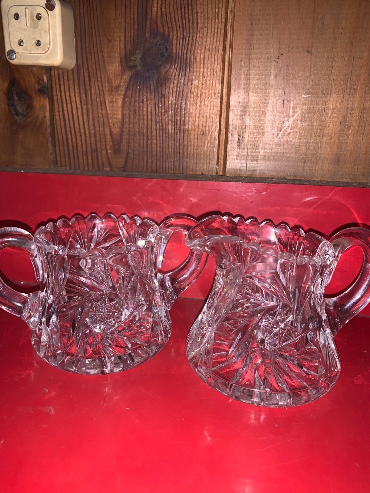 American Brilliant Period Cut Glass Sugar And Creamer Set