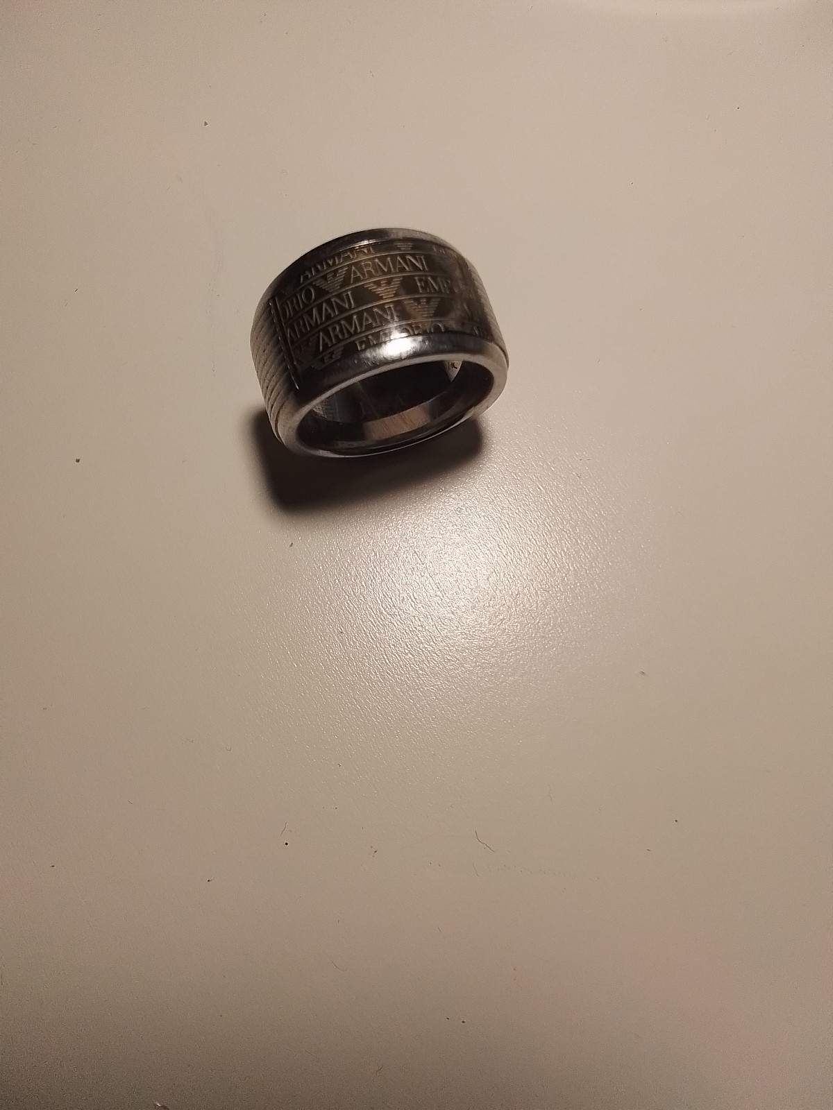 Ringmens emporio armani ring Black And Silver