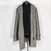 Enrico Coveri Men's Wool Coat Size L - Double-Breasted Gray Herringbone Quilted