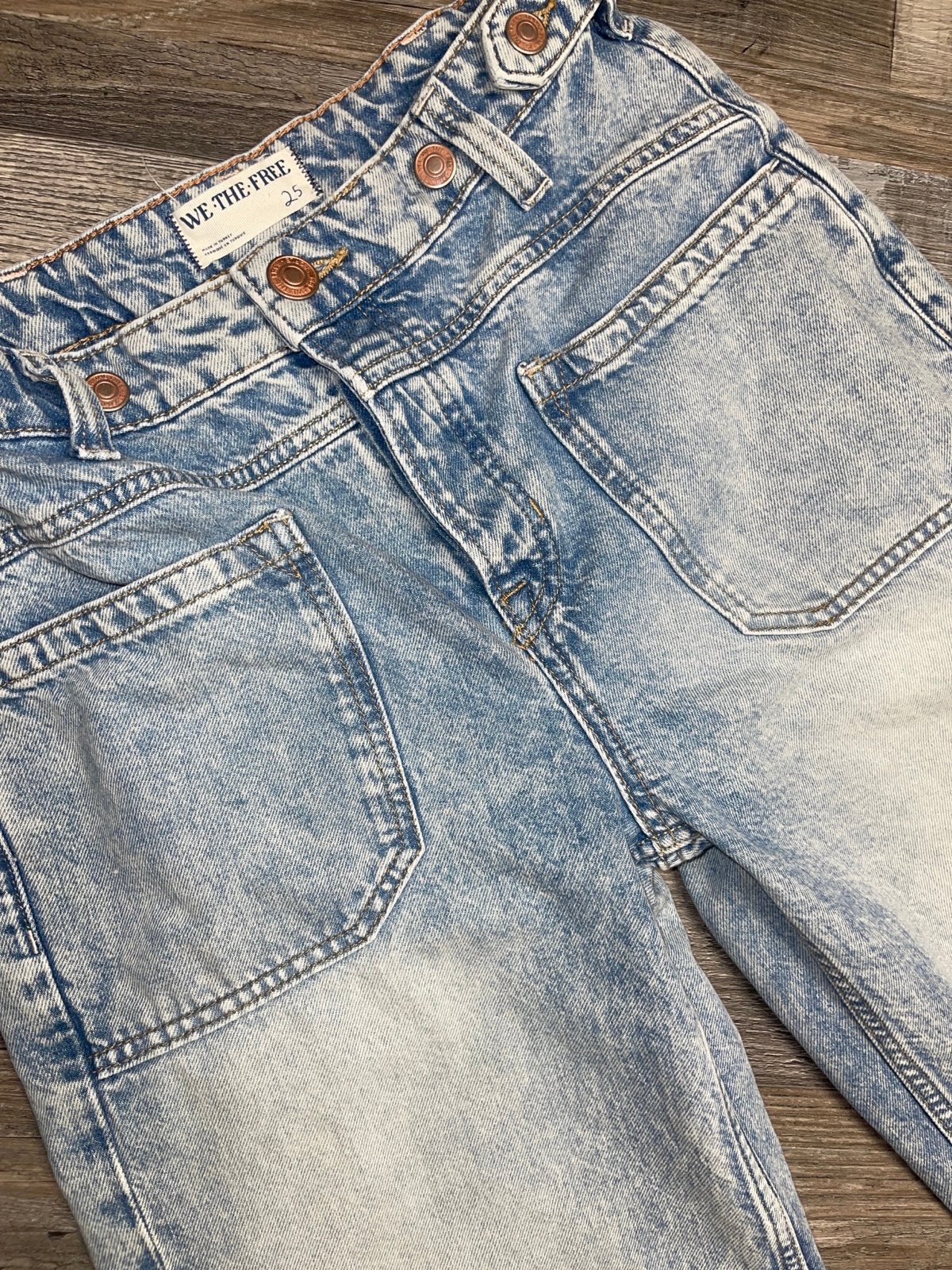 We the free people 25 rose gold wide leg We the Free Palmer Cuffed Baggy Jeans