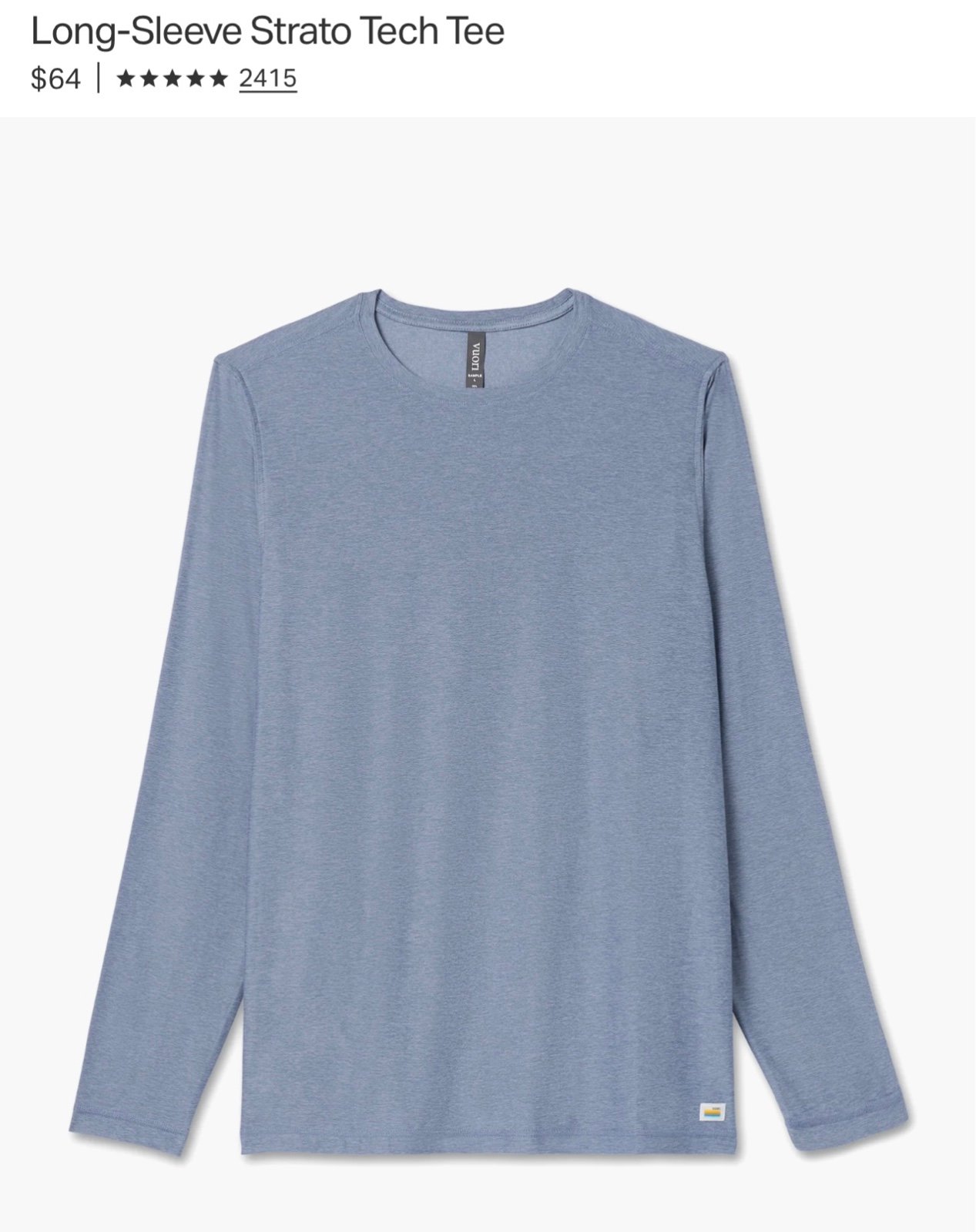 Vuori Long-Sleeve Strato Tech Tee