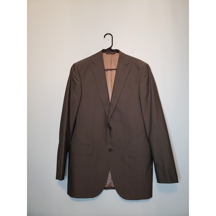 Jack Victor Men 40L Suit Jacket Super 120s Long Sleeve Button Front Wool Italy
