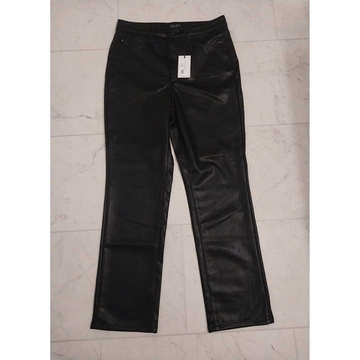 NWT Judy Blue Black Faux Leather Tummy Control High Rise Pants Sz 13/31