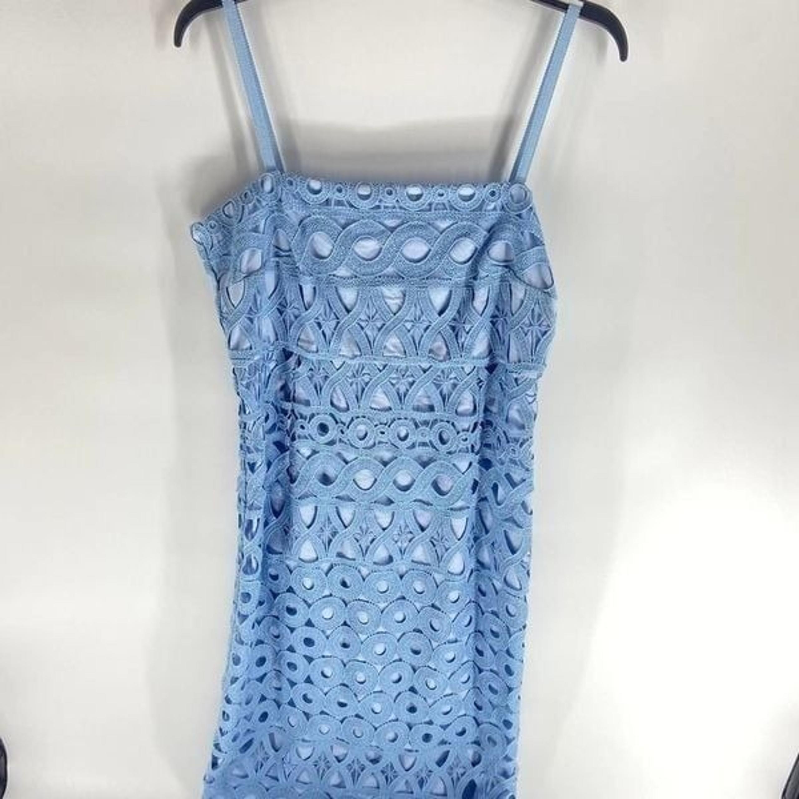 Blue Sky Lace Midi Spaghetti Strap Summer Dress NWT womens IT 44 US 10 - Dondup