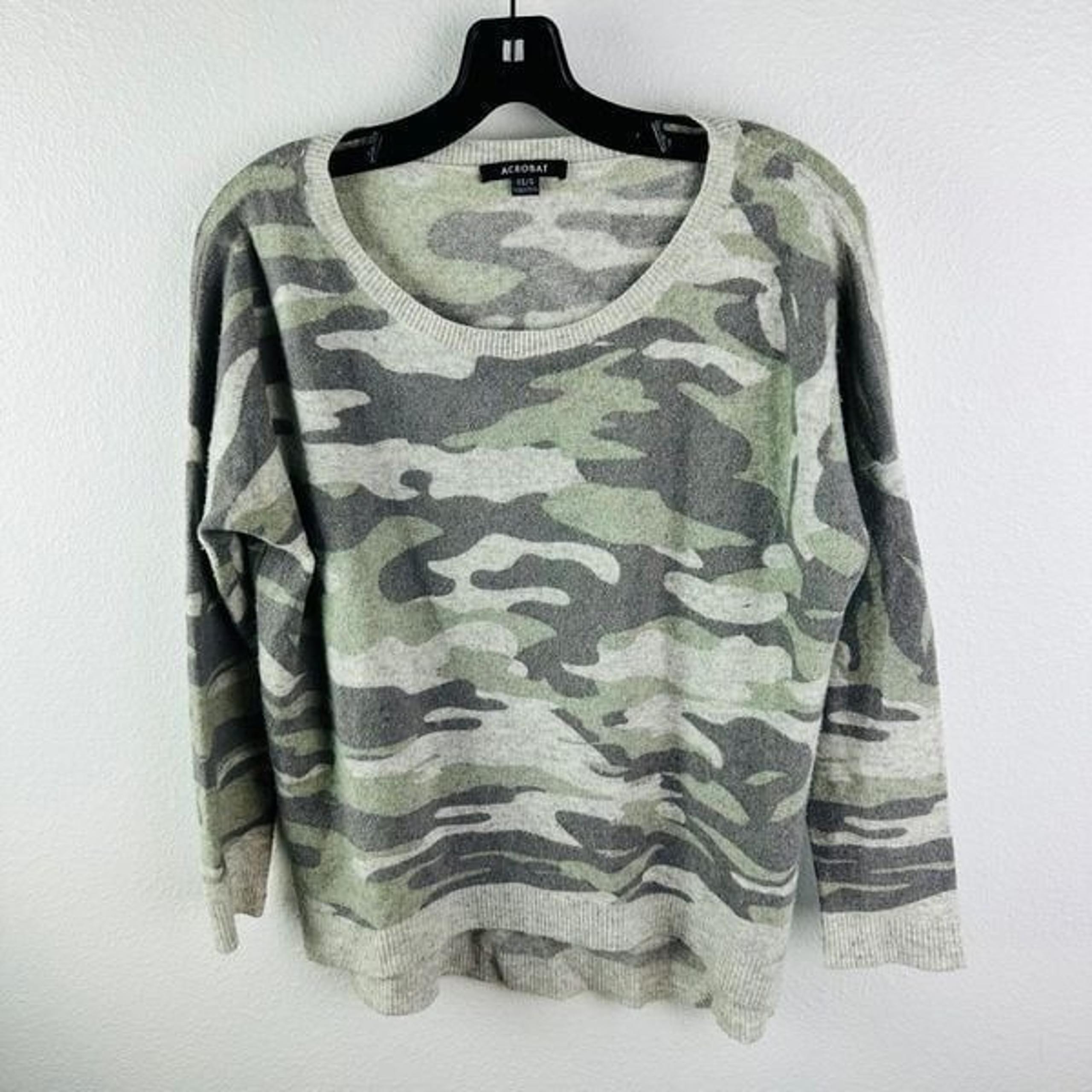 Acrobat Oversized Camo Wool Cashmere Blend Sweater Women’s Size XS/S