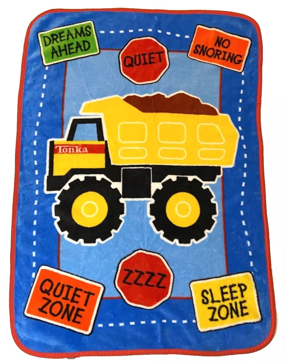 Tonka Dump Truck Plush Throw Blanket Baby Toddler Dreams Ahead No Snoring