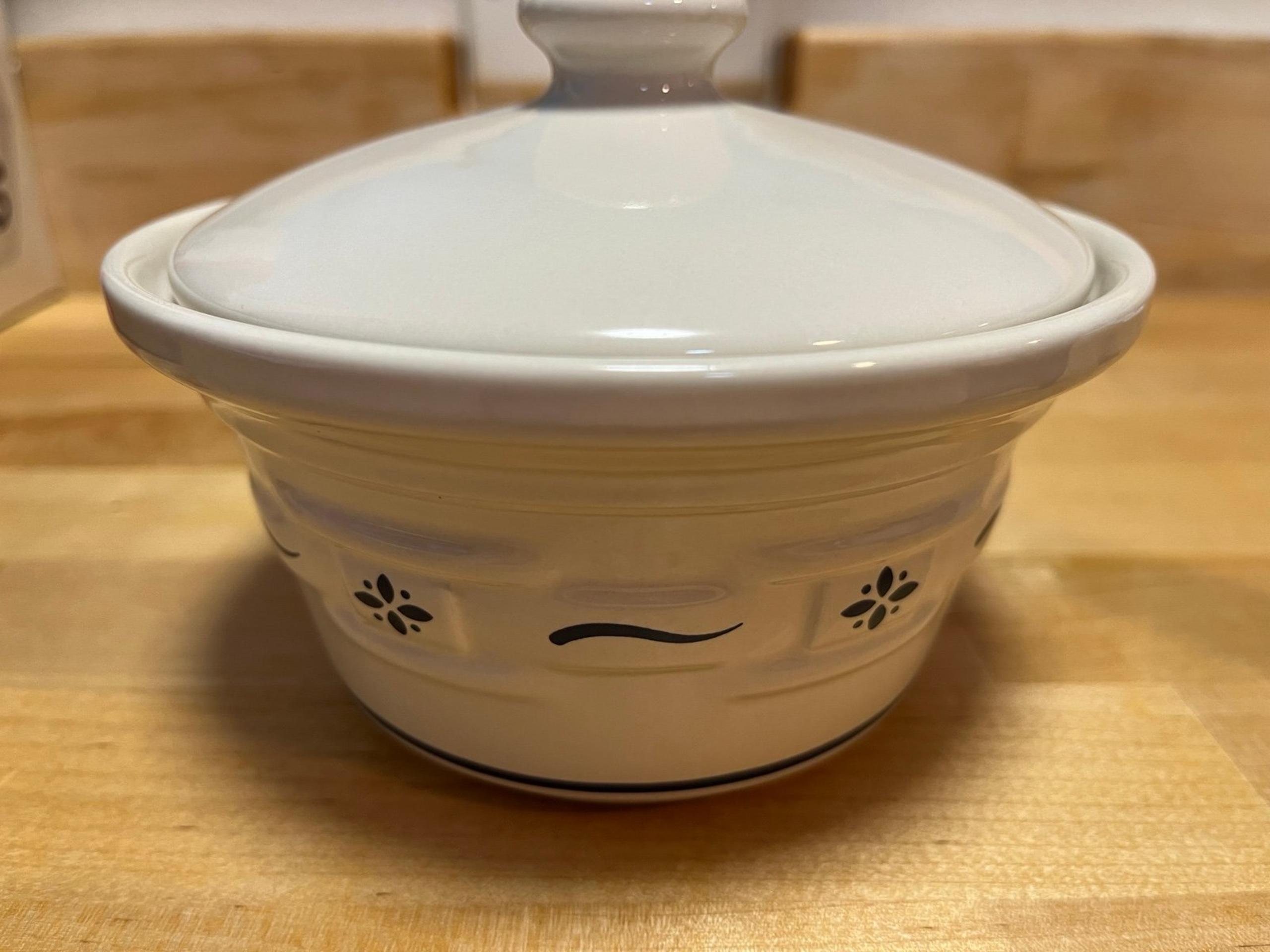 Longaberger crock, individual covered casserole