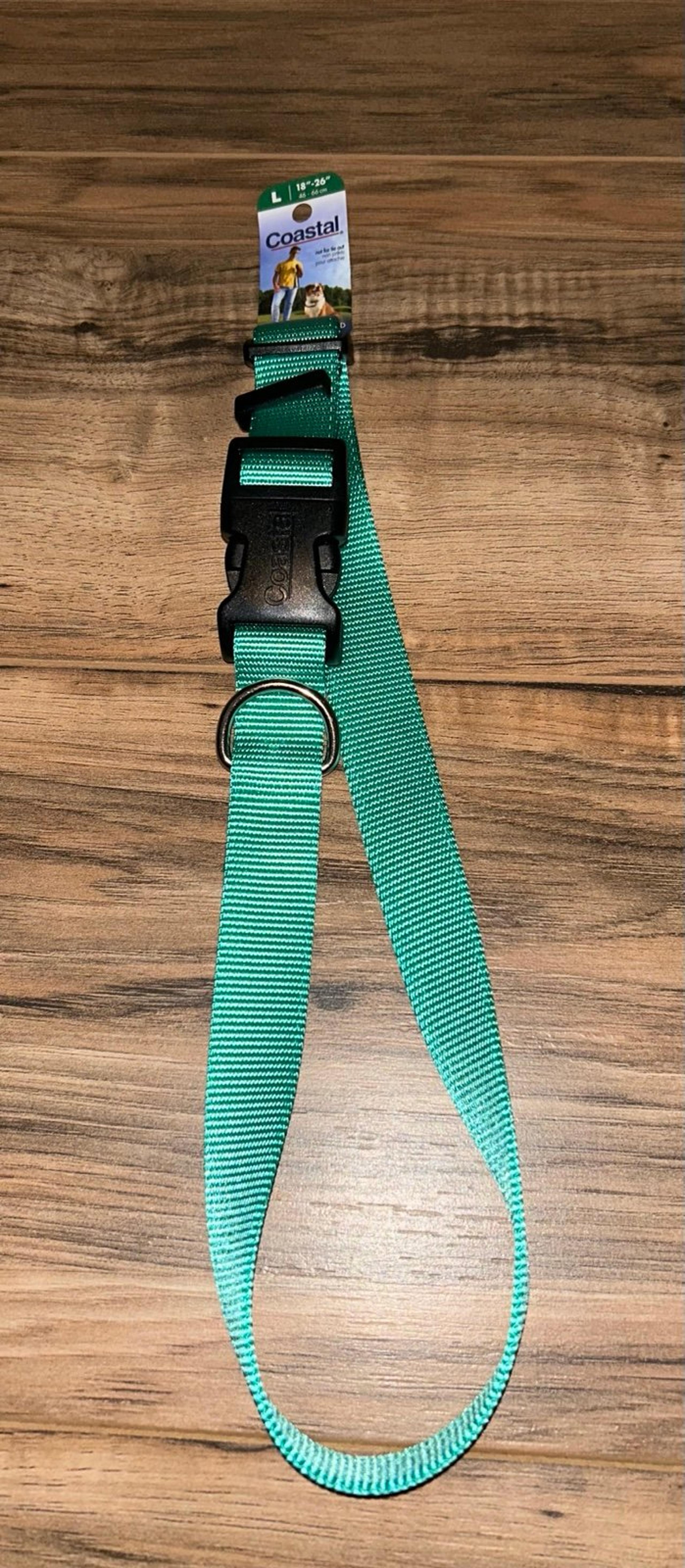 Coastal Pet - Adjustable Dog Collar with Plastic Buckle, Teal, Large (18-26”)