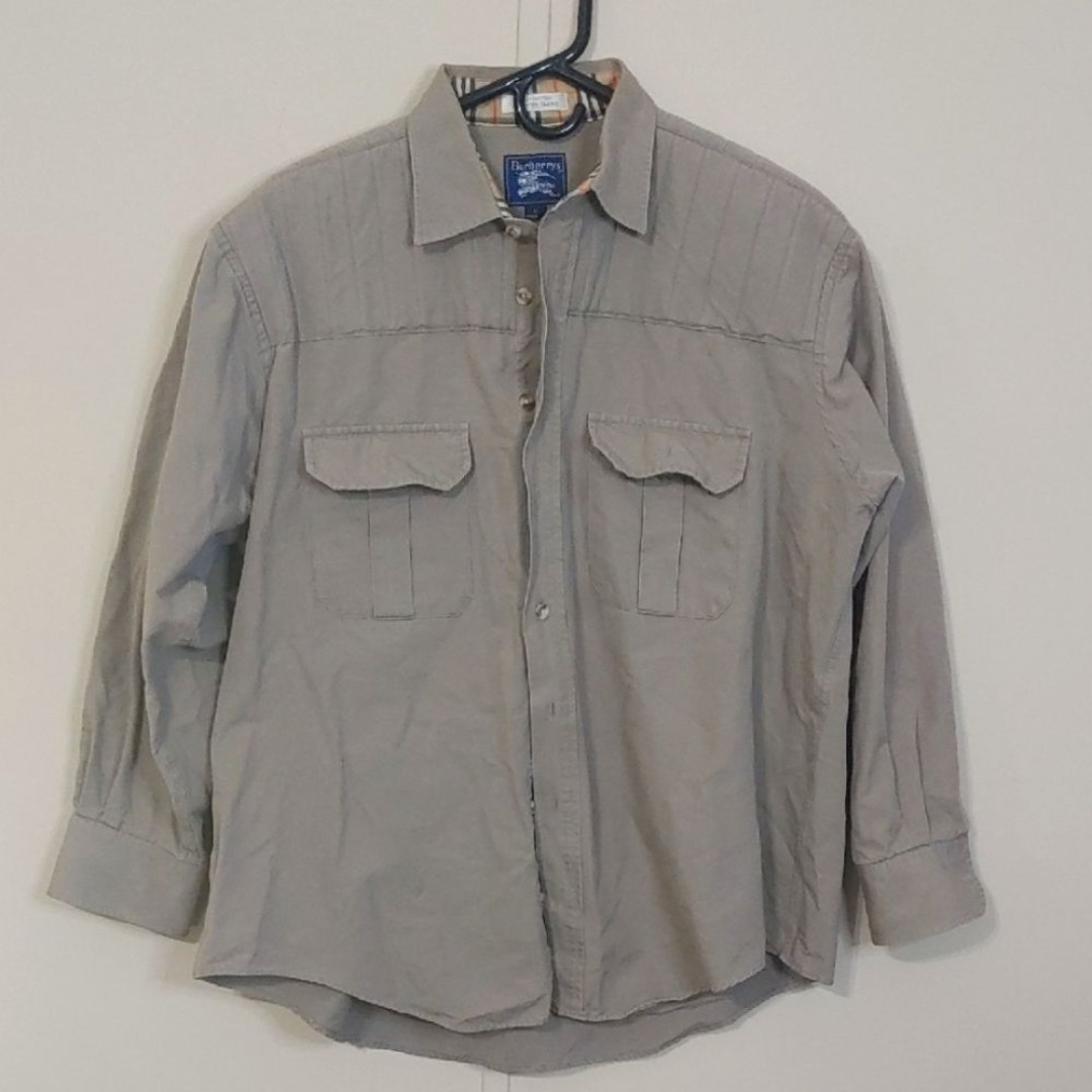 Burberrys Khaki Button Down Shirt, Men's Size XL